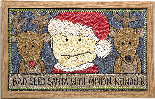 [Linda Wing Bad Seed Santa with Minion Reindeer image]